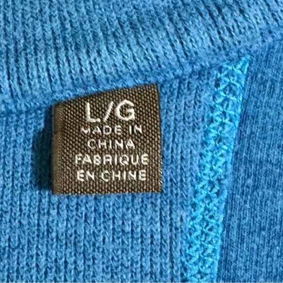 Tommy Bahama Brushed Cotton Half Zip Men’s L Vibrant Blue. - Picture 7 of 10